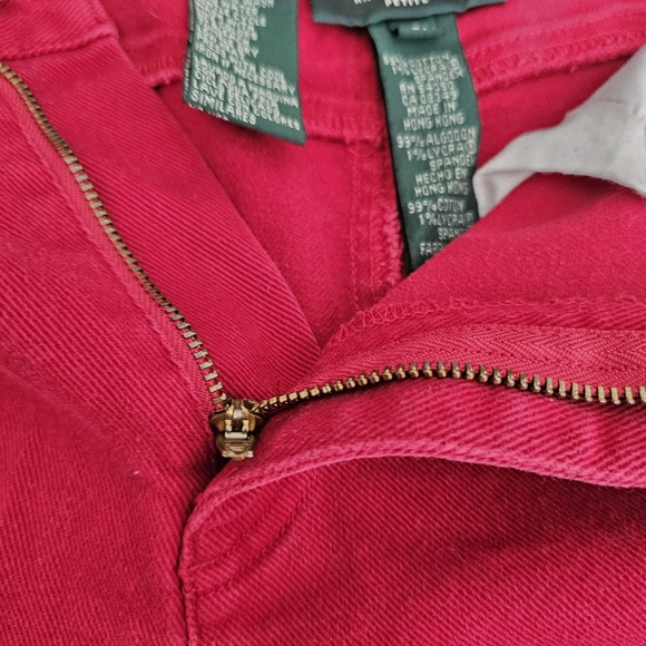 Lauren Ralph Lauren Jeans Co Red Petite Pants 6P Stretch - Picture 5 of 13